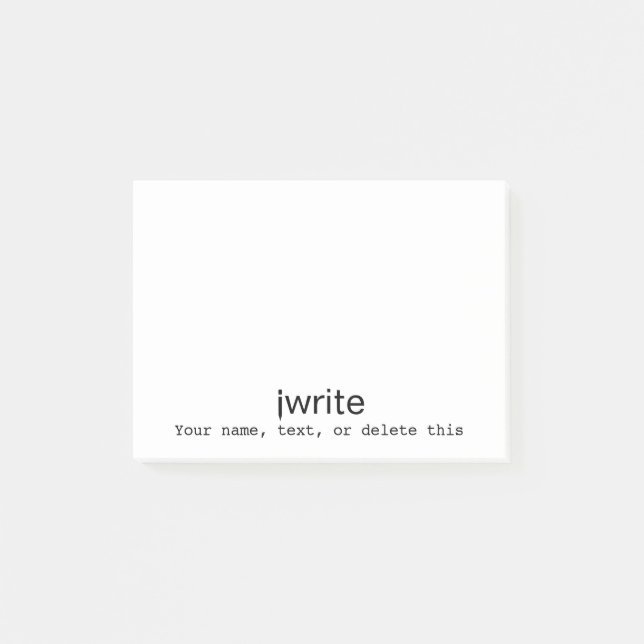 Personalized Writer Gift Memo iwrite Add Colour Post-it Notes (Front)