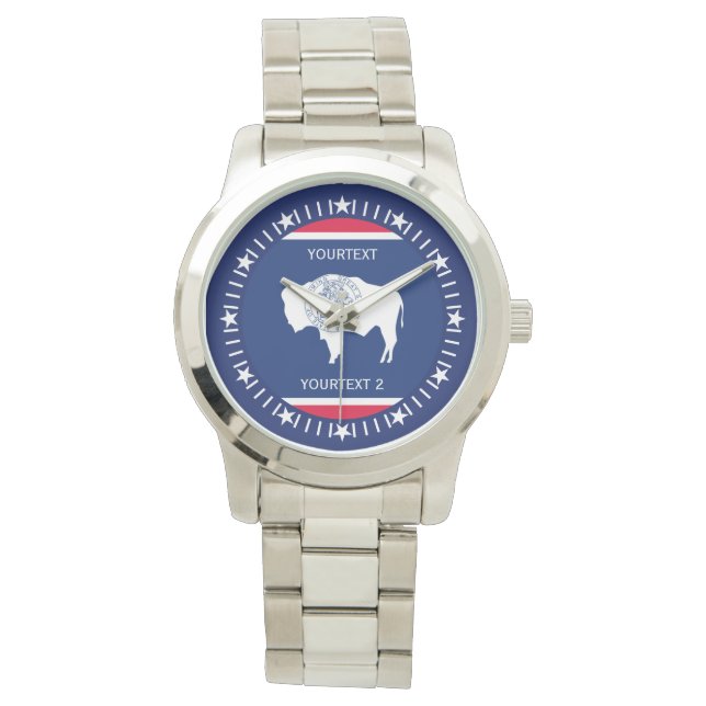 Personalized Wyoming State Flag Design Watch (Front)
