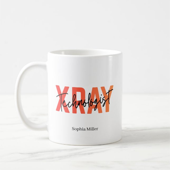 Personalized X Ray Technologist Name Gift Coffee Mug (Left)