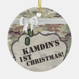Personalized XMAS Ornament Army OCP Camo Uniform