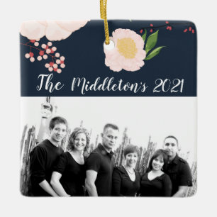 Personalized XMAS Ornament Baby Pink Cosmos on Nav