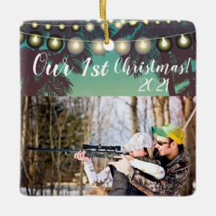 Personalized XMAS Ornament Beach Sunset Palm Tree