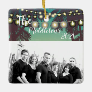 Personalized XMAS Ornament Beach Sunset Palm Tree