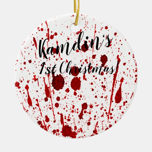Personalized XMAS Ornament Blood Splatter Vampire (Front)