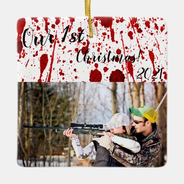 Personalized XMAS Ornament Blood Splatter Vampire (Front)