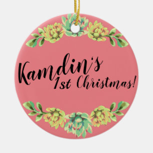 Personalized XMAS Ornament Bohemian Cactus Succule