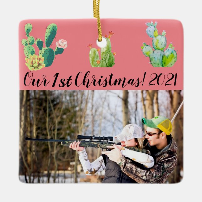 Personalized XMAS Ornament Bohemian Cactus Succule (Front)