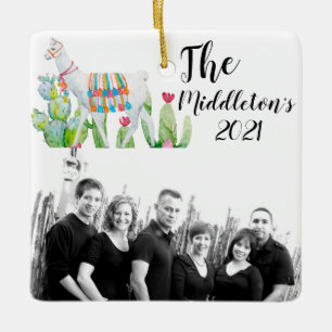 Personalized XMAS Ornament Boho Llama Bohemian Cac