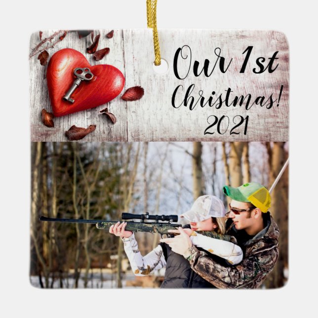 Personalized XMAS Ornament Country Wood Key to my (Front)