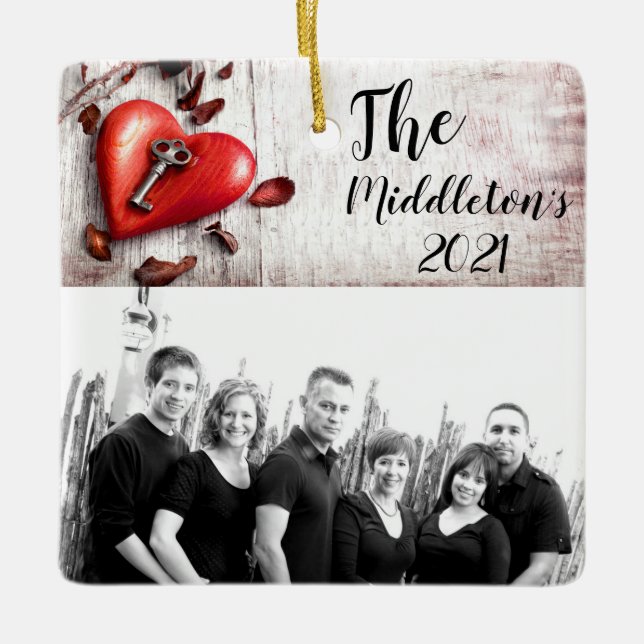 Personalized XMAS Ornament Country Wood Key to my (Front)