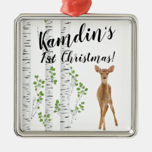 Personalized XMAS Ornament Deer Doe Buck Forest Wo