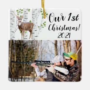 Personalized XMAS Ornament Deer Doe Buck Woodland