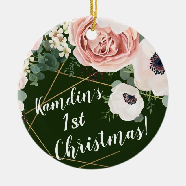 Personalized XMAS Ornament Geometric Garden Hunter (Front)
