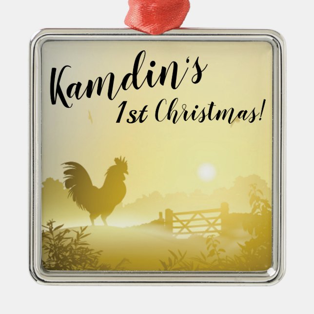 Personalized XMAS Ornament Sunny Morning Farm Coun (Front)