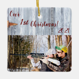 Personalized XMAS Ornament White Wash Wood Barn Do