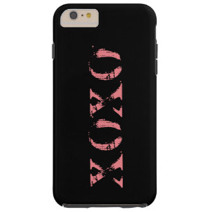 Personalized XOXO Black & Rose Gold Tough iPhone 6 Plus Case