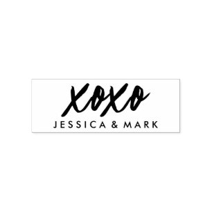 Personalized xoxo in Modern Black Typography Self-inking Stamp