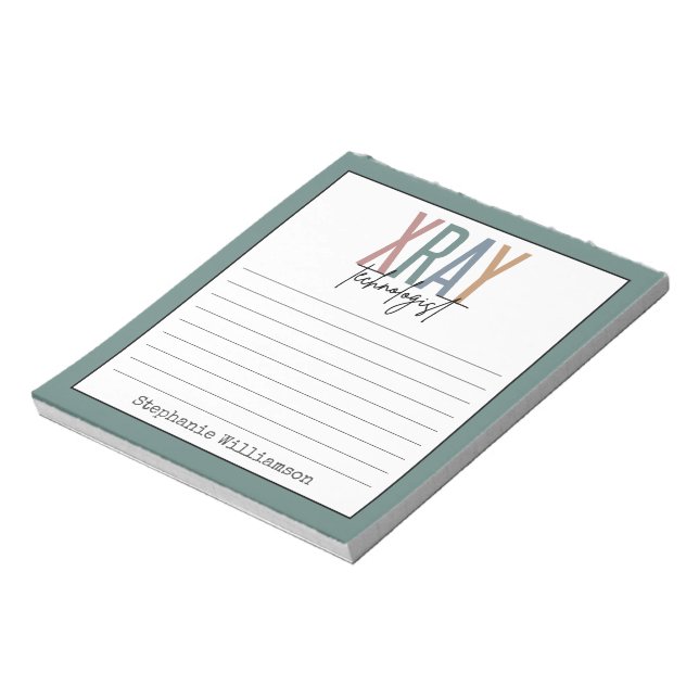 Personalized Xray Tech X-ray Technologist Notepad (Rotated)