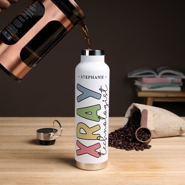 Personalized  Xray Technologist X-ray Tech Gifts Water Bottle (Coffee)