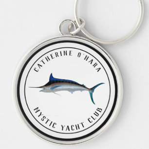 Personalized yacht club black vintage Keychain