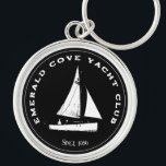 Personalized yacht club. Custom sail sailing boat Keychain<br><div class="desc">Personalized yacht club logo.  Sailing. Yachting.  Boating.</div>