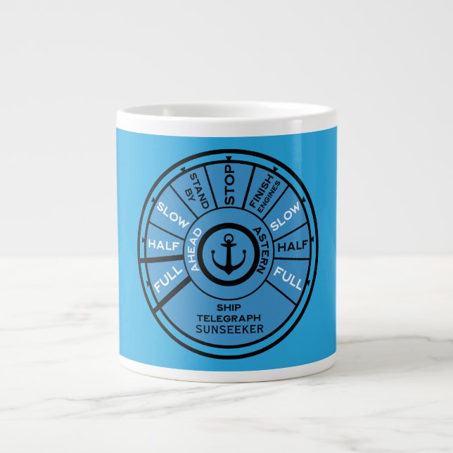 Personalized Yacht Marina Accessory Large Coffee Mug (Front)