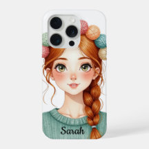 Personalized Yarn and Knitting Girl iPhone 15 Pro