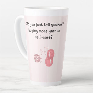 Personalized “Yarn Is Self-Care” Latte Mug