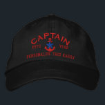 Personalized YEAR and Names Captain Blue Star Embroidered Hat<br><div class="desc">A personalized Blue Star nautical anchor symbol fine embroidery design. A sporty custom nautical style embroidered baseball cap gift for yourself or for a special captain, great for on, or off the boat. Use the "Ask this Designer" link to contact us with your special design requests or for some assistance...</div>