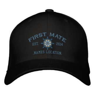 Personalized YEAR and Names First Mate Wheel Embroidered Hat