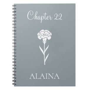 Personalized Year Carnation January Birth Flower  Notebook
