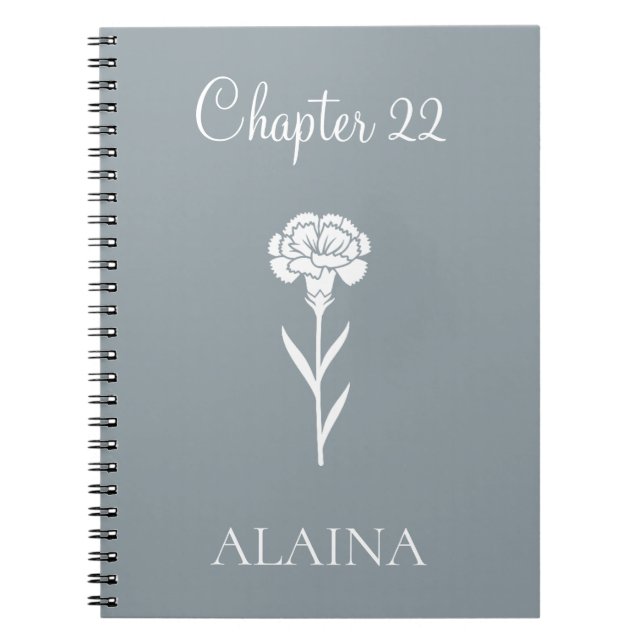 Personalized Year Carnation January Birth Flower  Notebook (Front)