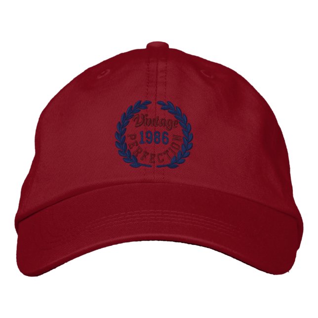 Personalized YEAR Perfection Laurels Embroidery Embroidered Hat (Front)