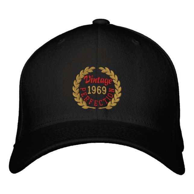 Personalized YEAR Perfection Laurels Embroidery Embroidered Hat (Front)