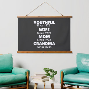 Personalized Year Youthful Wife Mom Grandma, Hanging Tapestry