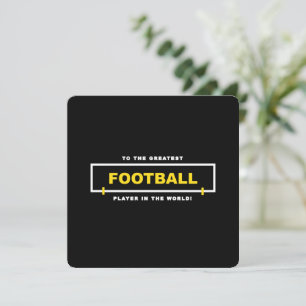 Personalized Yellow (2) Football Player Birthday Card