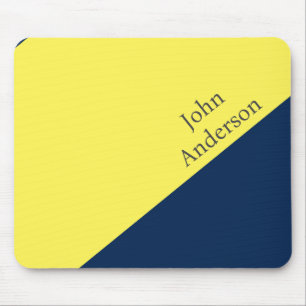 Personalized Yellow and Deep Blue Colour Block Mouse Pad
