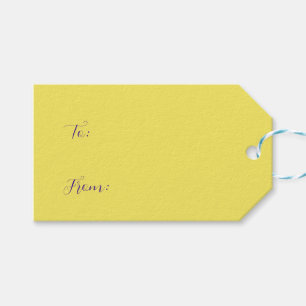 Personalized yellow and purple flower gift tags