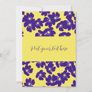 Personalized yellow and purple flower invitation
