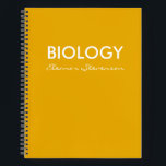 Personalized Yellow Biology Science Graph Paper Notebook<br><div class="desc">A cute,  trendy notebook to take to biology class or for homework with a simple,  minimalist cover and space for the school subject and your name to be personalized.</div>