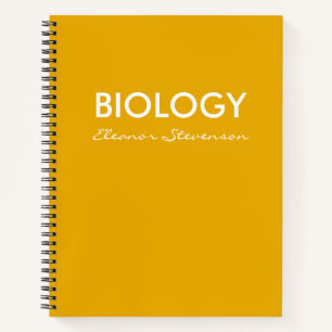 Personalized Yellow Biology Science Graph Paper Notebook