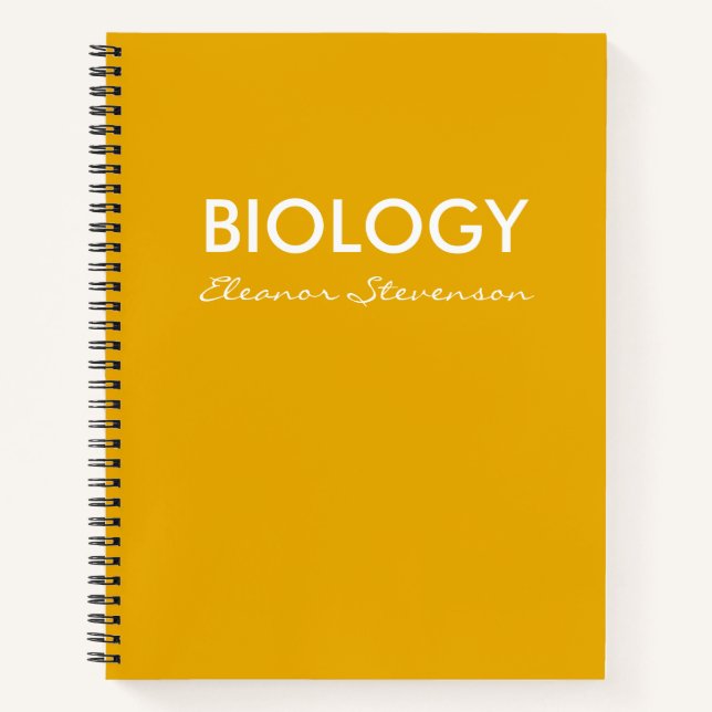Personalized Yellow Biology Science Graph Paper Notebook (Front)
