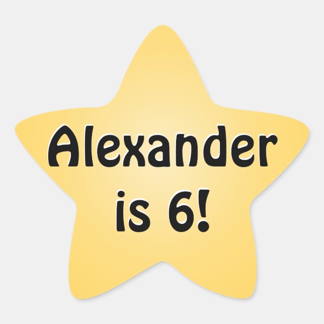 Personalized Yellow Birthday Favour Star Star Sticker (Front)