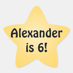 Personalized Yellow Birthday Favour Star Sticker