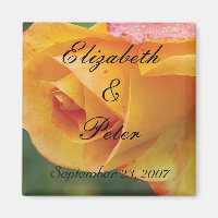 Personalized Yellow Blushing Rose Wedding