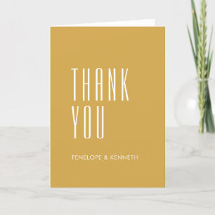 Personalized Yellow Classic Minimalist Typography  Thank You Card