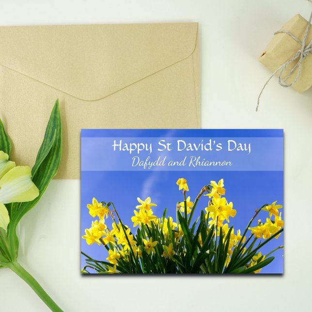 Personalized Yellow Daffodils St David's Day  Card (Creator Uploaded)