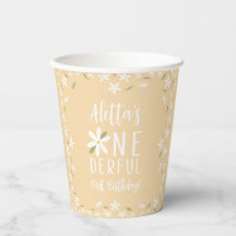 Personalized Yellow Daisy Party Cups