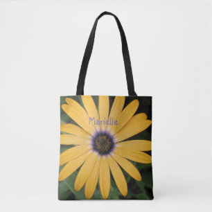 Personalized Yellow Daisy Tote Bag