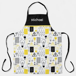 Personalized Yellow Electrical Electrician Apron